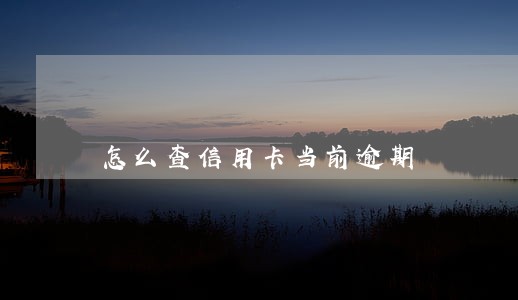 怎么查信用卡当前逾期