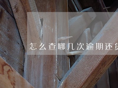 怎么查哪几次逾期还贷款 怎么查哪几次逾期还贷款