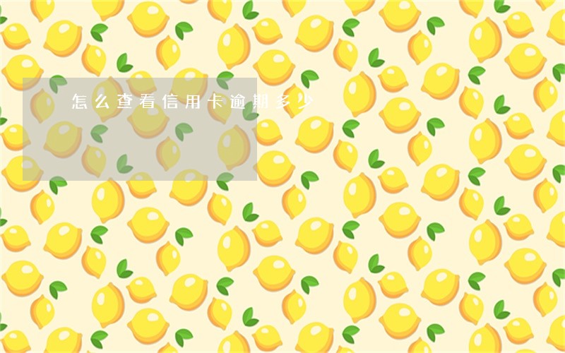 怎么查看信用卡逾期多少 怎么查看信用卡逾期多少