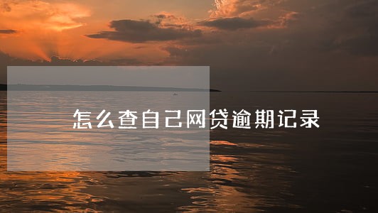 怎么查自己网贷逾期记录 怎么查自己网贷逾期记录