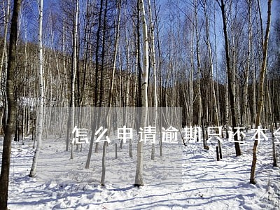 怎么申请逾期只还本金 怎么申请逾期只还本金