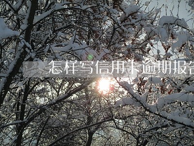 怎样写信用卡逾期报告 怎样写信用卡逾期报告