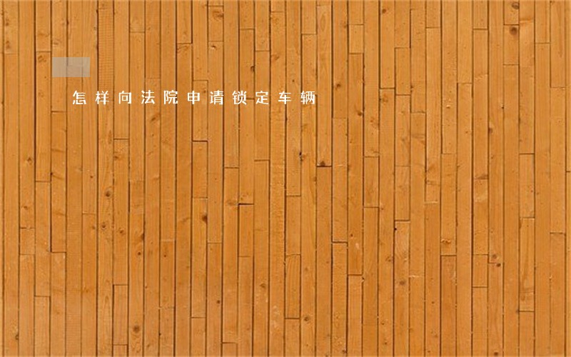 怎样向法院申请锁定车辆 怎样向法院申请锁定车辆