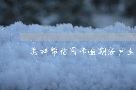 怎样帮信用卡逾期客户走出来