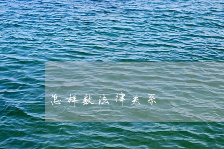 怎样数法律关系 怎样数法律关系