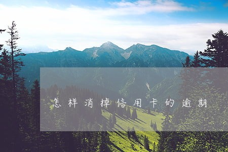 怎样消掉信用卡的逾期 怎样消掉信用卡的逾期