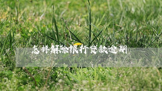 怎样解除银行贷款逾期 怎样解除银行贷款逾期