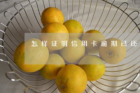 怎样证明信用卡逾期已还 怎样证明信用卡逾期已还