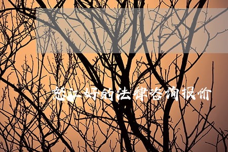 怒江好的法律咨询报价