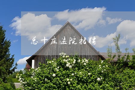 总十庄法院招聘 总十庄法院招聘