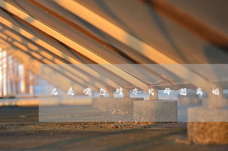 总是埋怨对方父母想离婚 总是埋怨对方父母想离婚