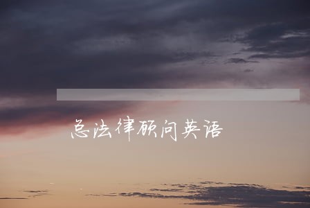 总法律顾问英语