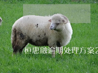 恒惠融逾期处理方案2020