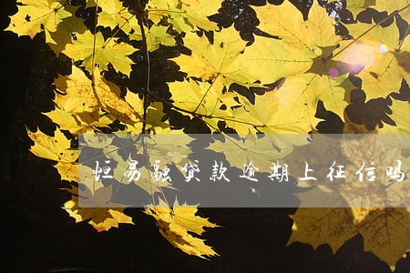 恒易融贷款逾期上征信吗 恒易融贷款逾期上征信吗