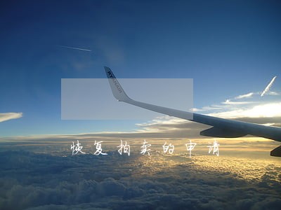 恢复拍卖的申请 恢复拍卖的申请