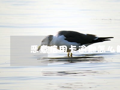 恶意信用卡逾期怎么解决