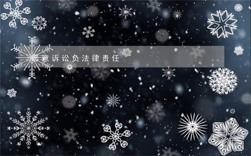 恶意诉讼负法律责任 恶意诉讼负法律责任