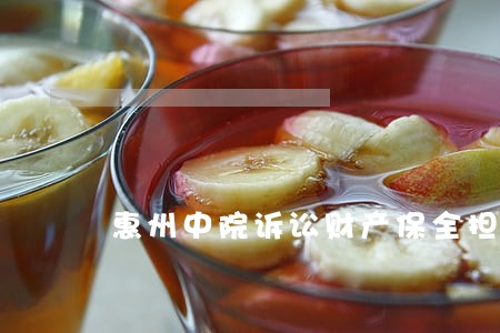 惠州中院诉讼财产保全担保