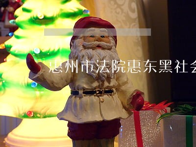 惠州市法院惠东黑社会案 惠州市法院惠东黑社会案