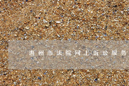 惠州市法院网上诉讼服务平台 惠州市法院网上诉讼服务平台