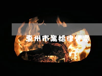 惠州市离婚律师费 惠州市离婚律师费