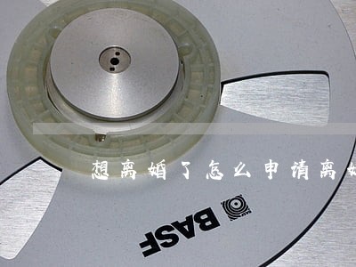 想离婚了怎么申请离婚