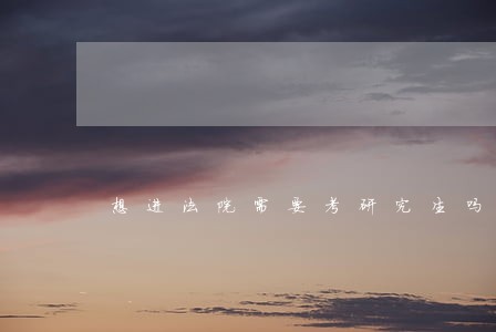 想进法院需要考研究生吗 想进法院需要考研究生吗