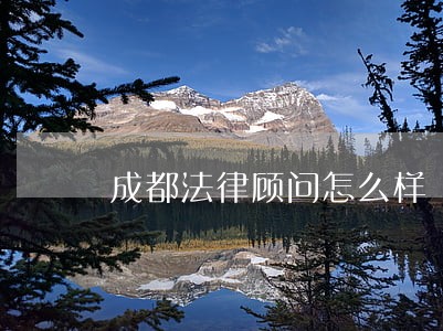成都法律顾问怎么样 成都法律顾问怎么样