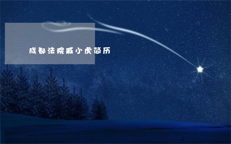成都法院戚小虎简历
