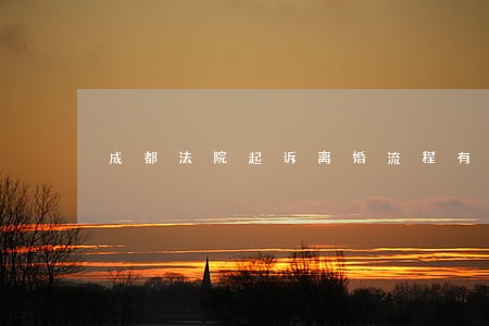 成都法院起诉离婚流程有哪些 成都法院起诉离婚流程有哪些