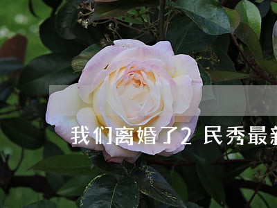 我们离婚了2民秀最新 我们离婚了2民秀最新