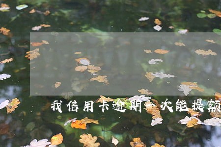 我信用卡逾期一次能提额吗