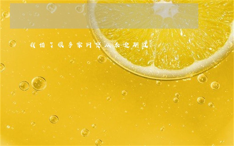 我借了很多家网贷从未逾期过 我借了很多家网贷从未逾期过