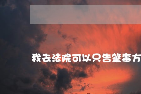 我去法院可以只告肇事方 我去法院可以只告肇事方