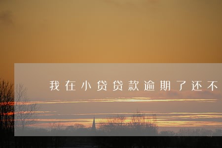 我在小贷贷款逾期了还不上 我在小贷贷款逾期了还不上