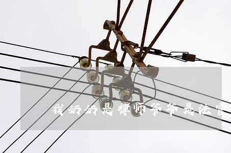 我奶奶是律师爷爷是法官 我奶奶是律师爷爷是法官