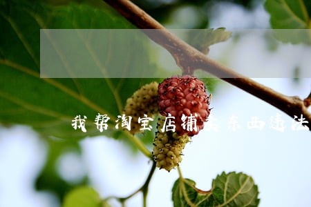 我帮淘宝店铺卖东西违法吗 我帮淘宝店铺卖东西违法吗