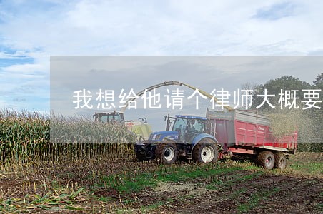 我想给他请个律师大概要多少钱 我想给他请个律师大概要多少钱