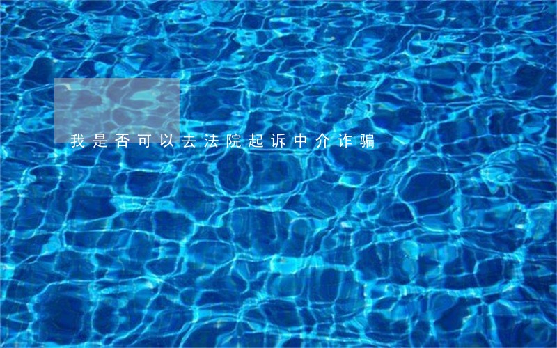 我是否可以去法院起诉中介诈骗 我是否可以去法院起诉中介诈骗