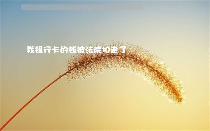 我银行卡的钱被法院扣走了 我银行卡的钱被法院扣走了