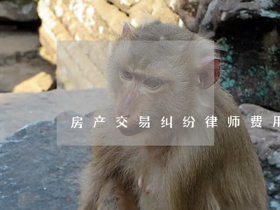 房产交易纠纷律师费用 房产交易纠纷律师费用
