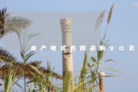 房产格式合同逾期20天 房产格式合同逾期20天