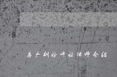 房产纠纷诉讼律师介绍 房产纠纷诉讼律师介绍