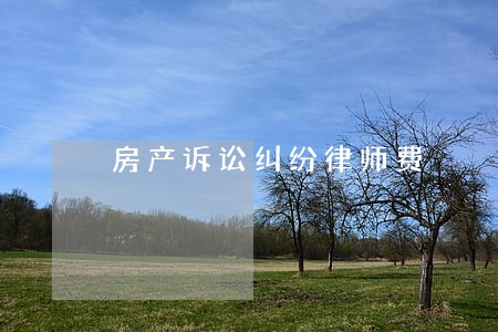 房产诉讼纠纷律师费 房产诉讼纠纷律师费