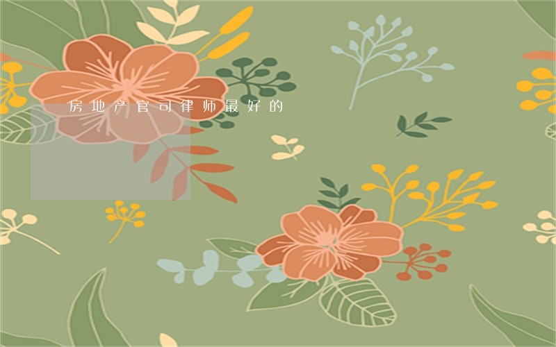 房地产官司律师最好的 房地产官司律师最好的