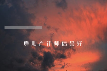 房地产律师信誉好 房地产律师信誉好