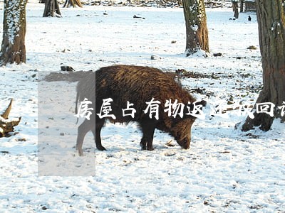 房屋占有物返还驳回诉讼请求 房屋占有物返还驳回诉讼请求
