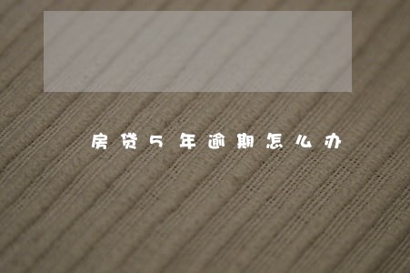 房贷5年逾期怎么办 房贷5年逾期怎么办