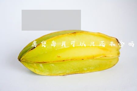 房贷每月可以只还本金吗 房贷每月可以只还本金吗