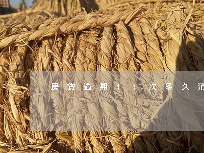 房贷逾期11次多久消除 房贷逾期11次多久消除